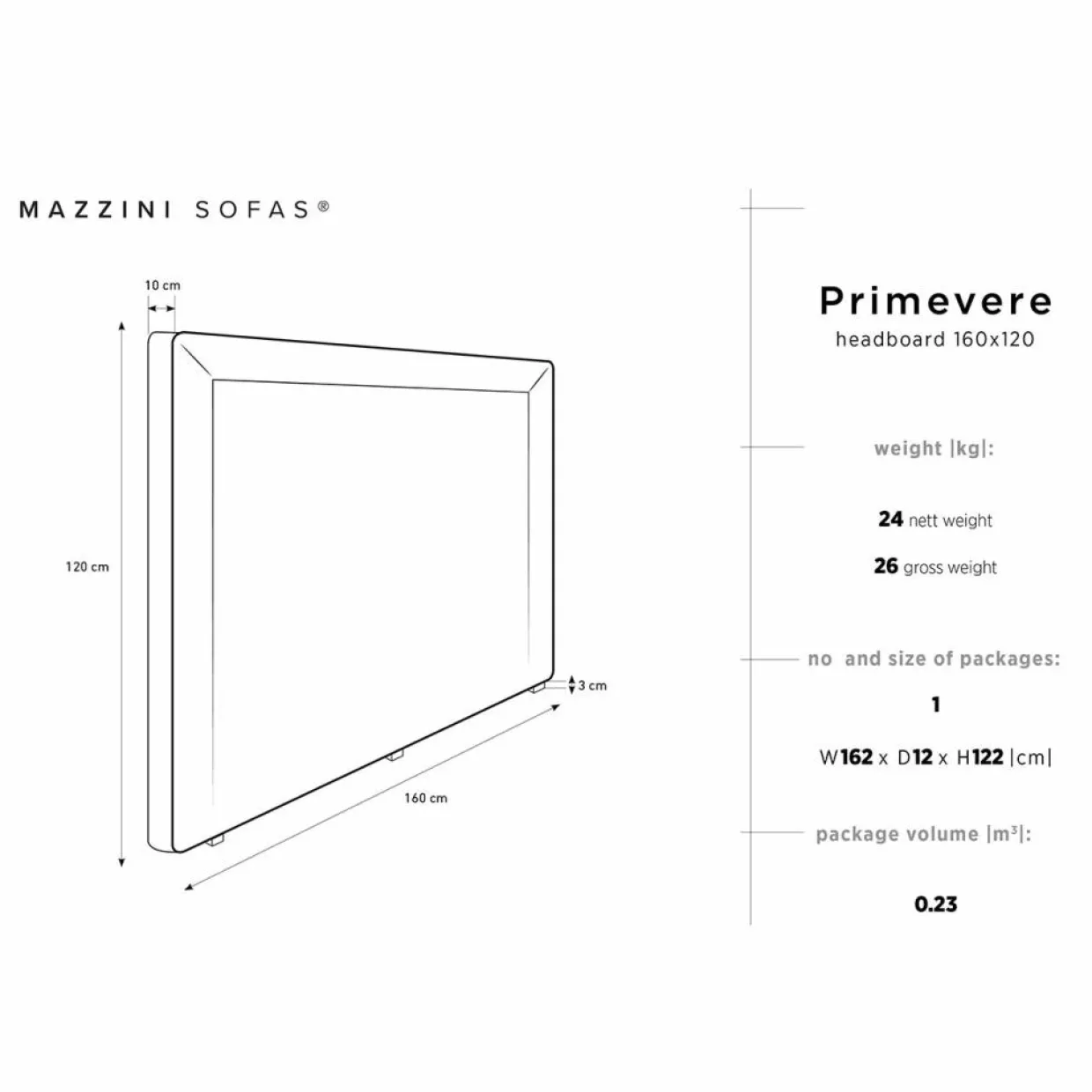 Tête de Lit en Velours Primevere gris foncé - 160x120 cm-Mazzini Sofas Clearance