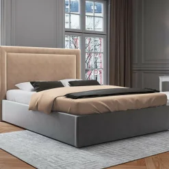 Mazzini Sofas Têtes De Lit^Tête De Lit En Velours Primevere beige - 180x120 cm