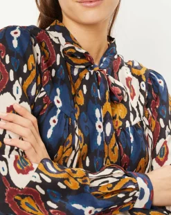 Femme Stella Forest Tops Et Blouses^Tunique à col lavallière Héloïse à motifs carbone