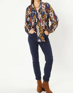 Femme Stella Forest Tops Et Blouses^Tunique à col lavallière Héloïse à motifs carbone