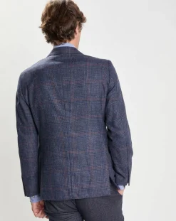 Veste en Laine mélangée Check à imprimé Prince de Galles bleue-Hackett London New
