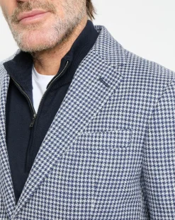 Veste à imprimé pied-de-poule bleue-Hackett London Clearance