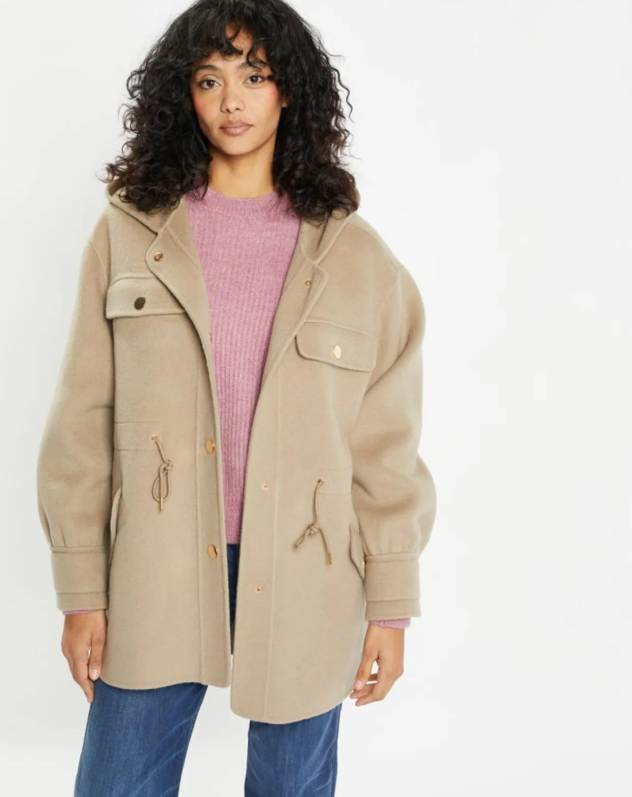 Femme Lou Andrea Vestes, Blousons^Veste 100% Laine Carla taupe