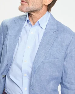 Veste 100% Lin bleu moyen-Hackett London Online