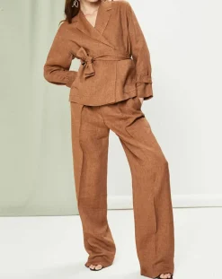 Femme MaxMara Vestes, Blousons^Veste 100% Lin Rodi marron