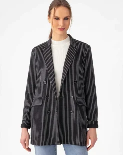 Veste Amance rayure noire-Indies Online