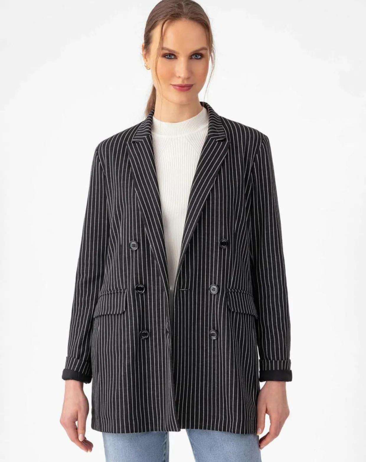 Veste Amance rayure noire-Indies Online