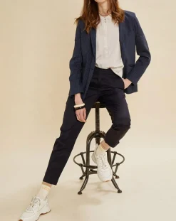 Femme Chloé Stora Vestes, Blousons^Veste blazer en Lin mélangé Virgile bleue