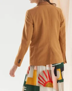 Veste blazer en Lin mélangé Vana camel-Chloé Stora Discount