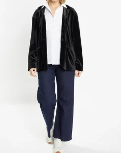 Femme Galeries Lafayette Vestes, Blousons^Veste blazer en Velours lisse noire
