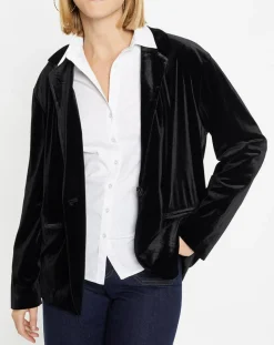 Femme Galeries Lafayette Vestes, Blousons^Veste blazer en Velours lisse noire