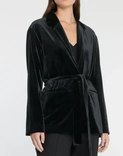 Femme Galeries Lafayette Vestes, Blousons^Veste blazer en Velours lisse noire