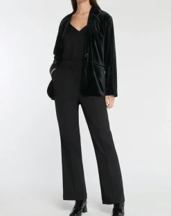 Femme Galeries Lafayette Vestes, Blousons^Veste blazer en Velours lisse noire