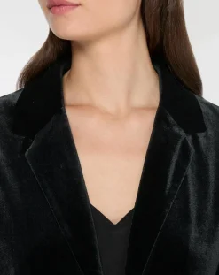 Femme Galeries Lafayette Vestes, Blousons^Veste blazer en Velours lisse noire