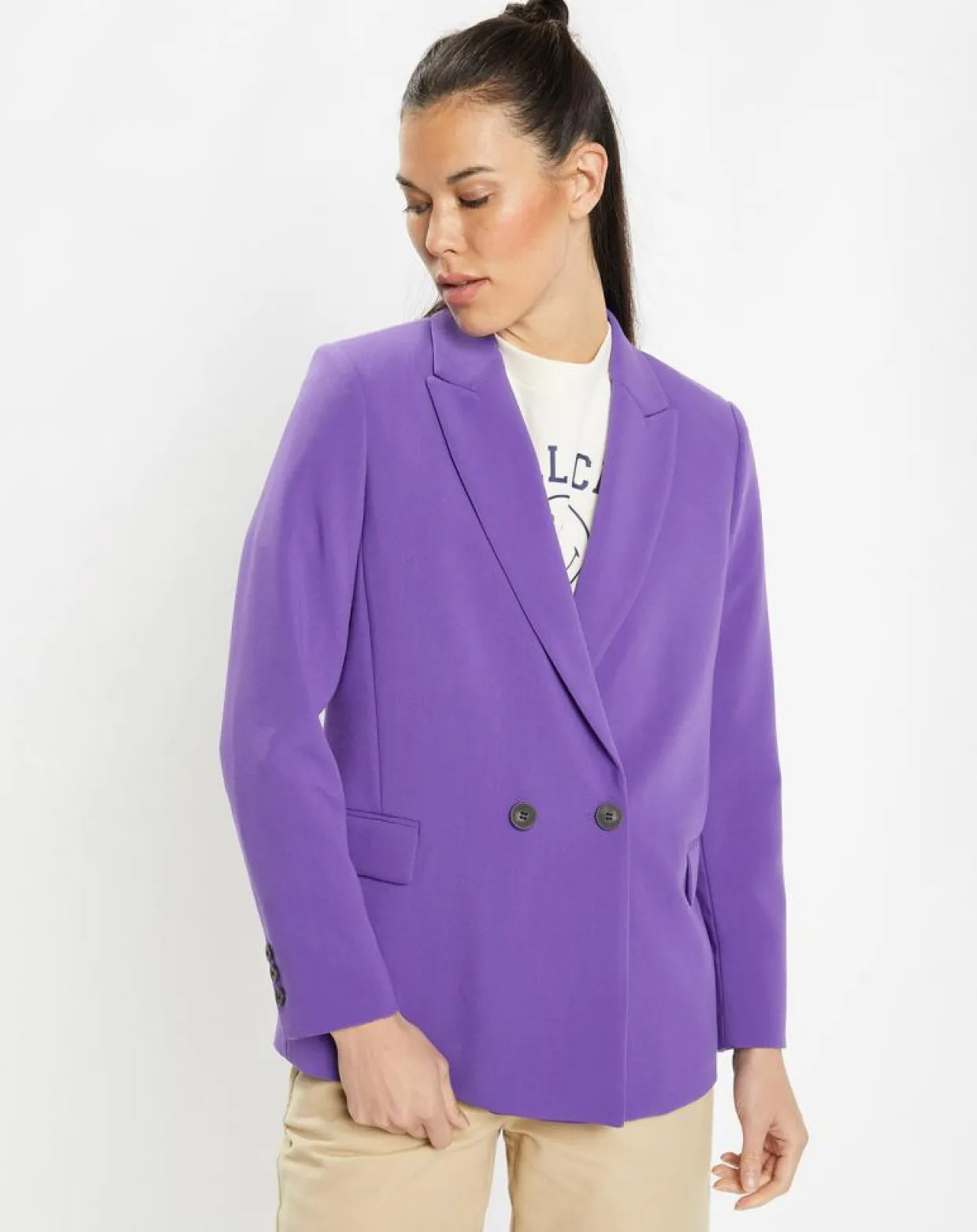 Veste blazer Rune double boutonnage violette-Galeries Lafayette Outlet