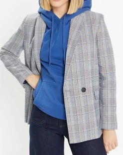 Femme Galeries Lafayette Vestes, Blousons^Veste blazer Rune double boutonnage imprimé Pince de Galles gris/noir