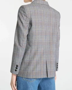 Femme Galeries Lafayette Vestes, Blousons^Veste blazer Rune double boutonnage imprimé Pince de Galles gris/noir
