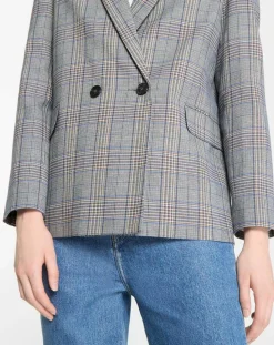 Femme Galeries Lafayette Vestes, Blousons^Veste blazer Rune double boutonnage imprimé Pince de Galles gris/noir