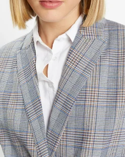 Femme Galeries Lafayette Vestes, Blousons^Veste blazer Rune double boutonnage imprimé Pince de Galles gris/noir