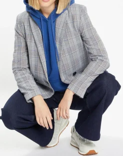 Femme Galeries Lafayette Vestes, Blousons^Veste blazer Rune double boutonnage imprimé Pince de Galles gris/noir