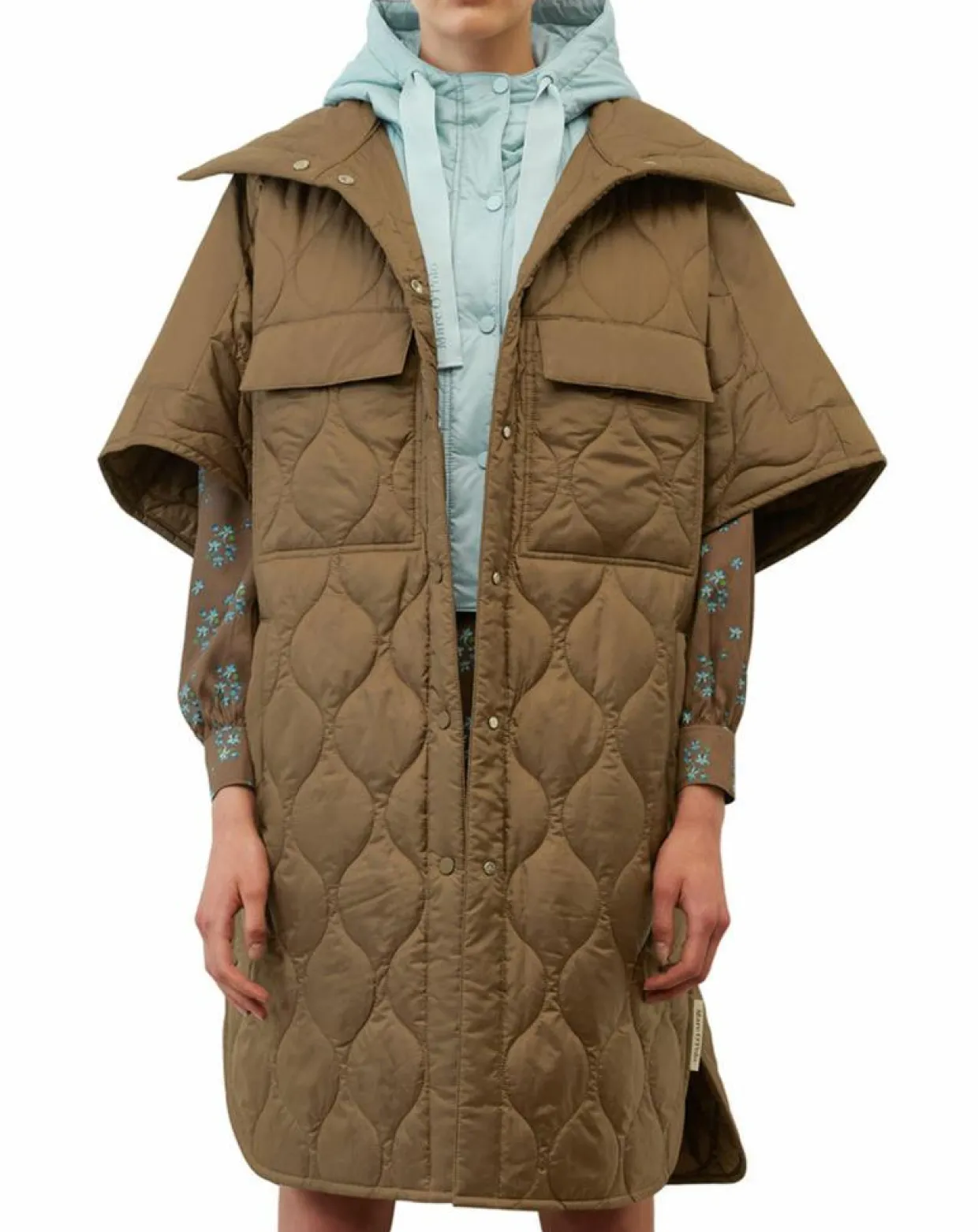 Veste cape matelassée padded marron-Marc O'Polo New