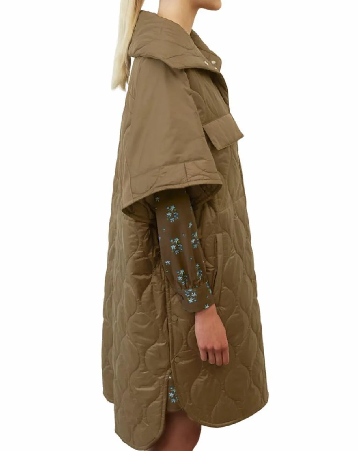Veste cape matelassée padded marron-Marc O'Polo New