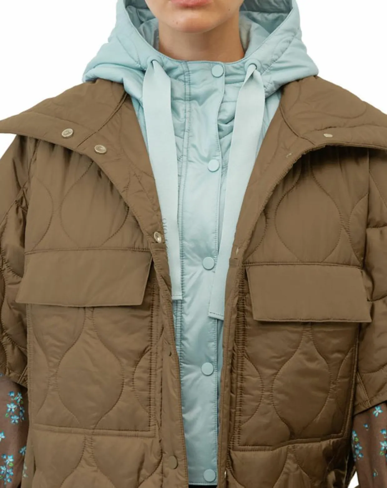 Veste cape matelassée padded marron-Marc O'Polo New