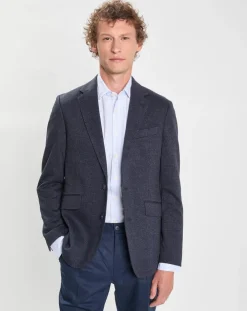 Veste Check Fondu à imprimé Prince de Galles bleue-Hackett London New