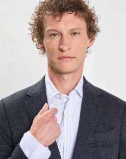 Veste Check Fondu à imprimé Prince de Galles bleue-Hackett London New