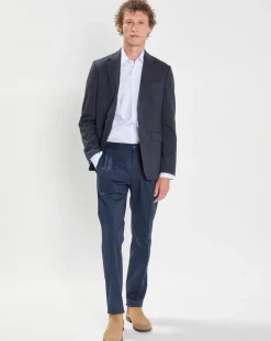 Veste Check Fondu à imprimé Prince de Galles bleue-Hackett London New