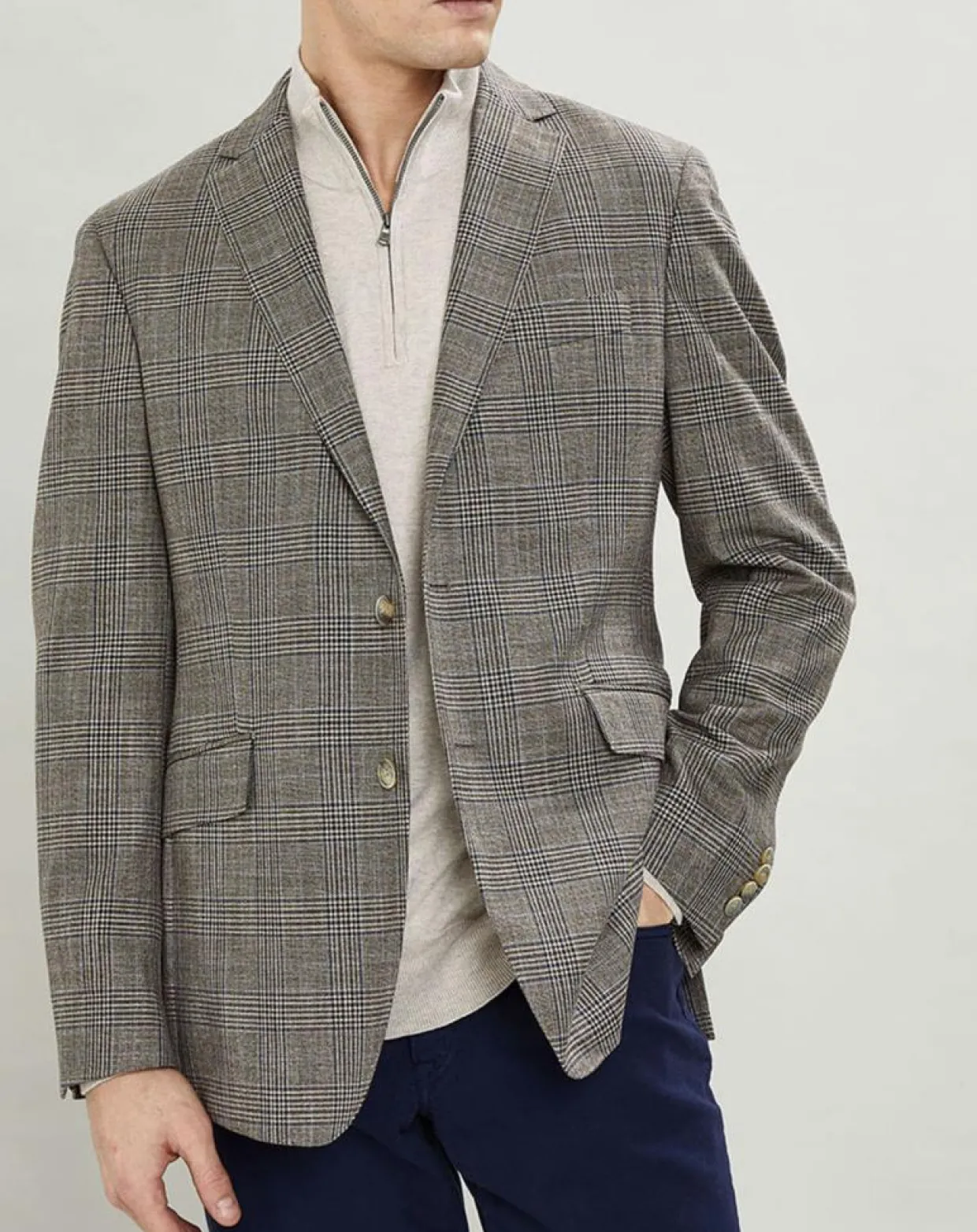 Homme Hackett London Vestes, Blousons^Veste Chek imprimée prince de galles beige