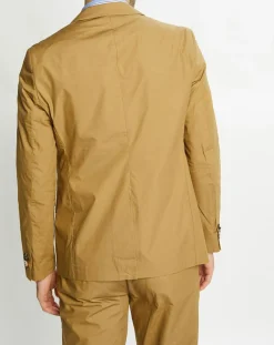 Homme Scotch & Soda Vestes, Blousons^Veste Cintrée en Popeline Stretch 2 boutons camel