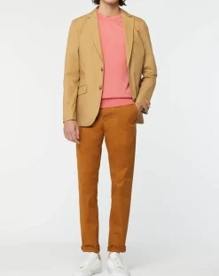Homme Scotch & Soda Vestes, Blousons^Veste Cintrée en Popeline Stretch 2 boutons camel