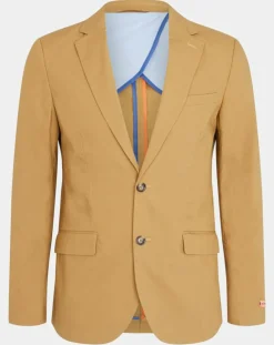Homme Scotch & Soda Vestes, Blousons^Veste Cintrée en Popeline Stretch 2 boutons camel