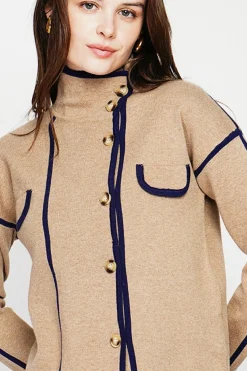 Femme C&Jo Vestes, Blousons^Veste col montant camel
