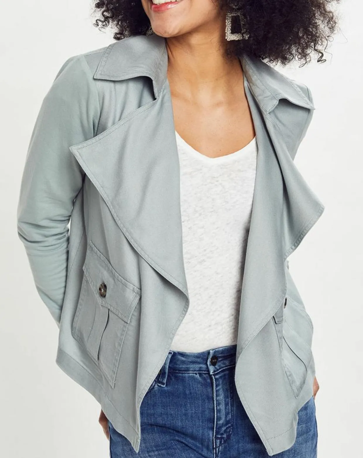 Femme Esprit Vestes, Blousons^Veste courte à poche gris bleuté