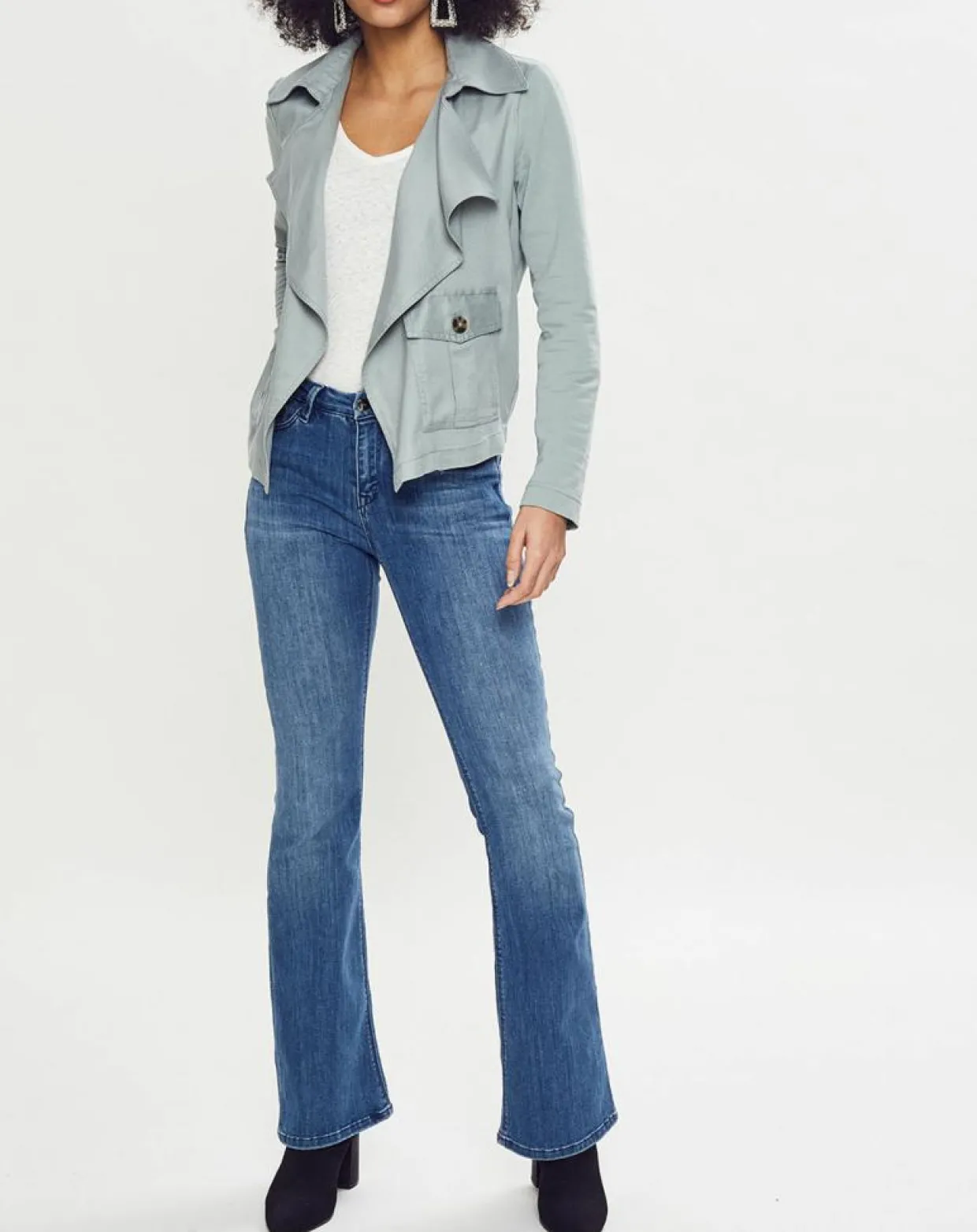 Femme Esprit Vestes, Blousons^Veste courte à poche gris bleuté