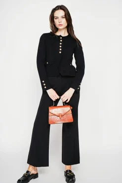 Veste courte boutonnée noire-C&Jo