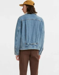 Veste courte en Coton denim col façon sherpa Trucker bleue-Levi's®