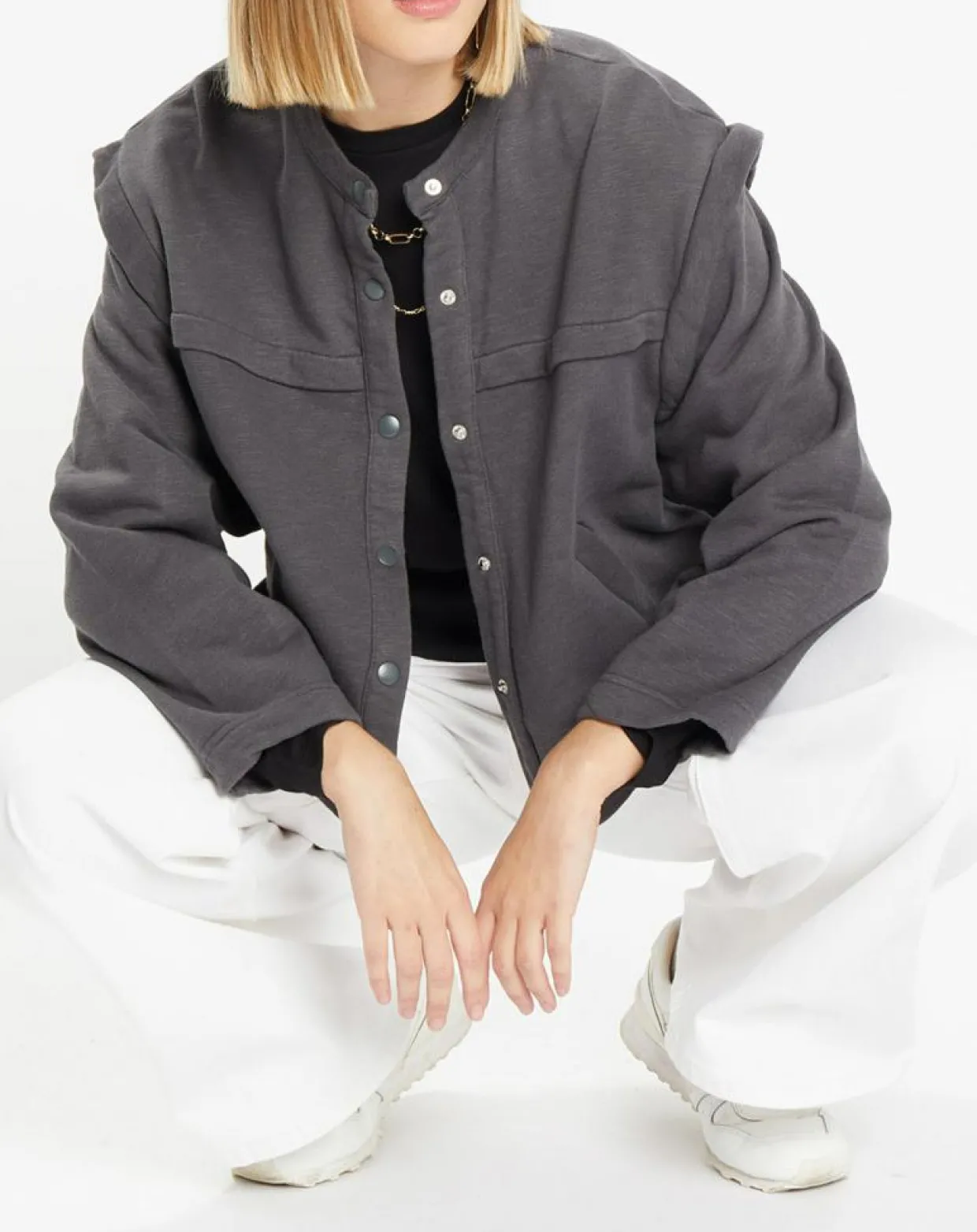 Femme Galeries Lafayette Vestes, Blousons^Veste courte en Coton Léonor gris foncé