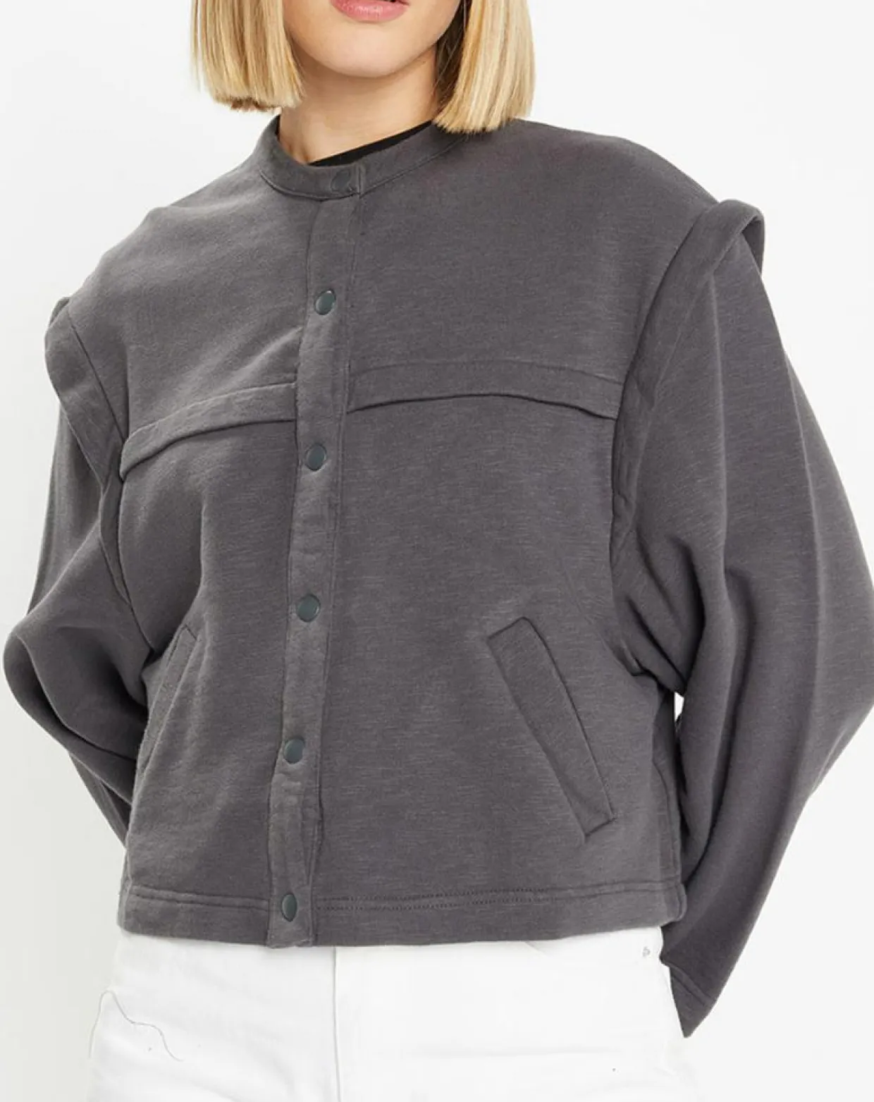 Femme Galeries Lafayette Vestes, Blousons^Veste courte en Coton Léonor gris foncé