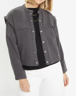 Femme Galeries Lafayette Vestes, Blousons^Veste courte en Coton Léonor gris foncé