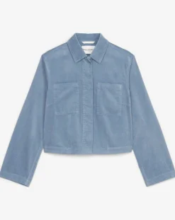Femme Marc O'Polo Vestes, Blousons^Veste courtes en Velours côtelé bleu ciel