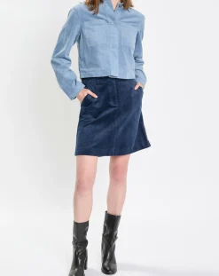 Femme Marc O'Polo Vestes, Blousons^Veste courtes en Velours côtelé bleu ciel