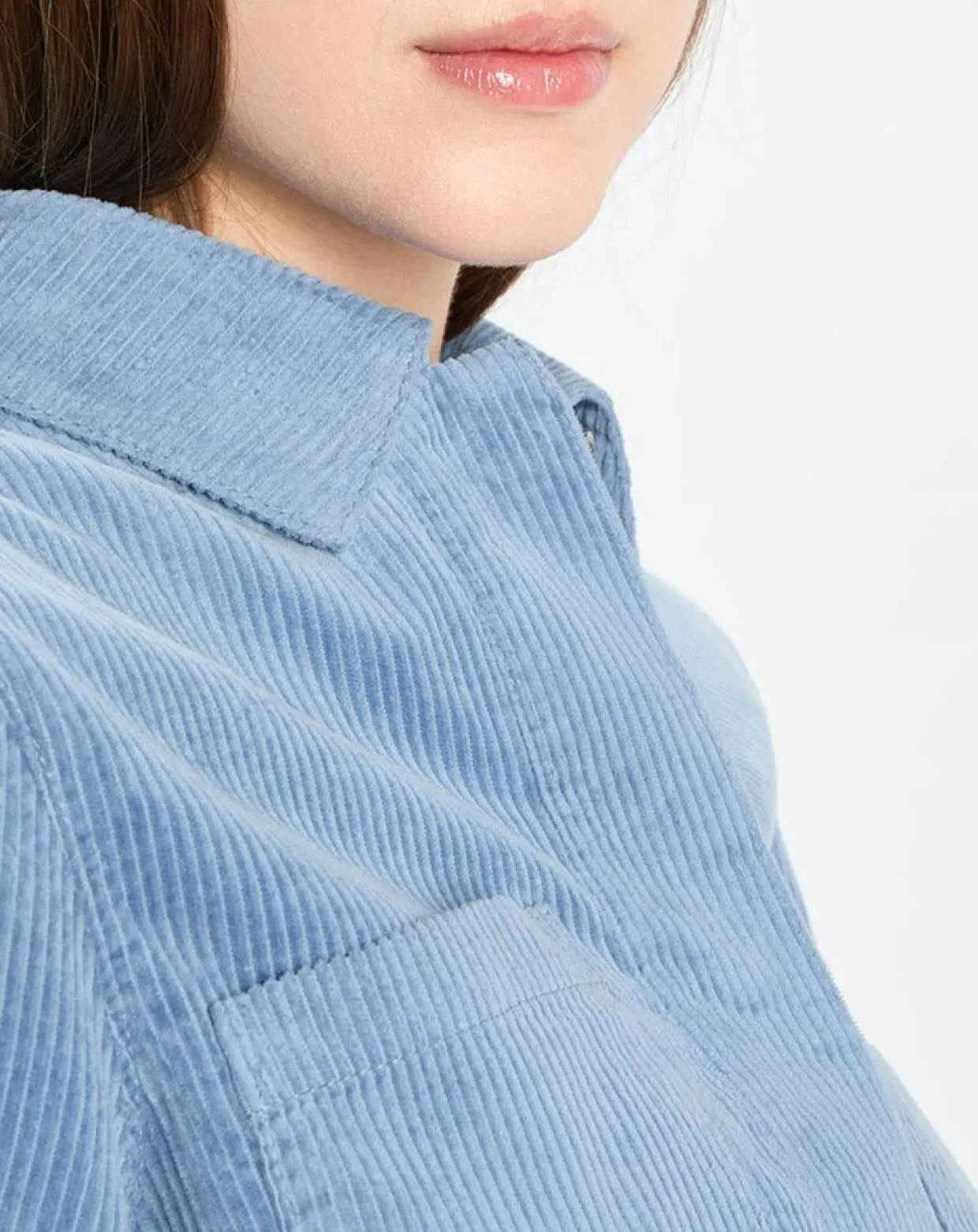 Femme Marc O'Polo Vestes, Blousons^Veste courtes en Velours côtelé bleu ciel