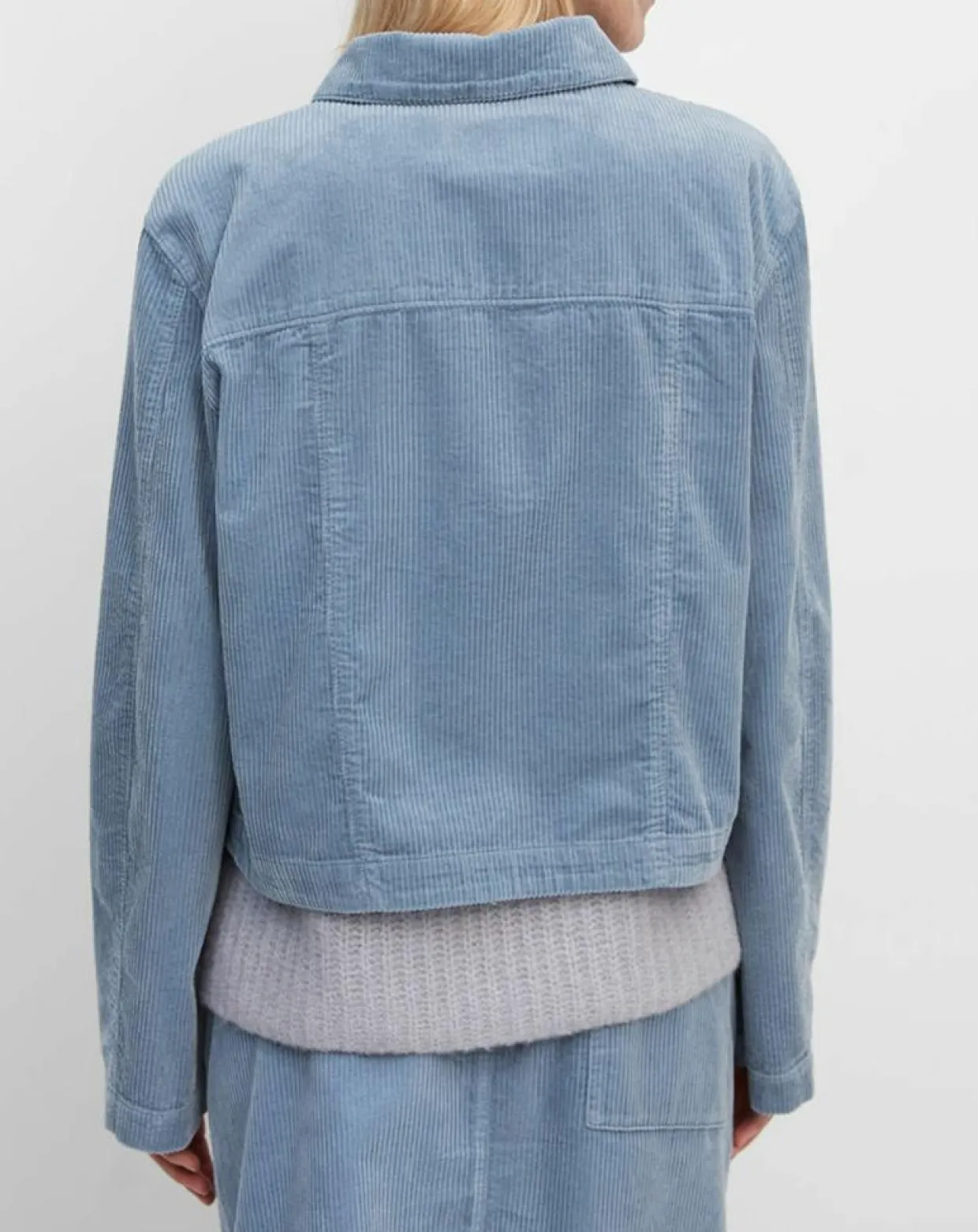 Femme Marc O'Polo Vestes, Blousons^Veste courtes en Velours côtelé bleu ciel