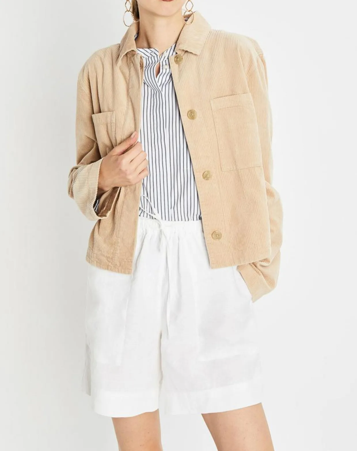 Femme Marc O'Polo Vestes, Blousons^Veste courtes en Velours côtelé beige