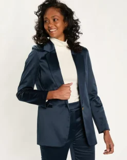 Femme Lauren Vidal Vestes, Blousons^Veste de costume en Satin Moon nuit