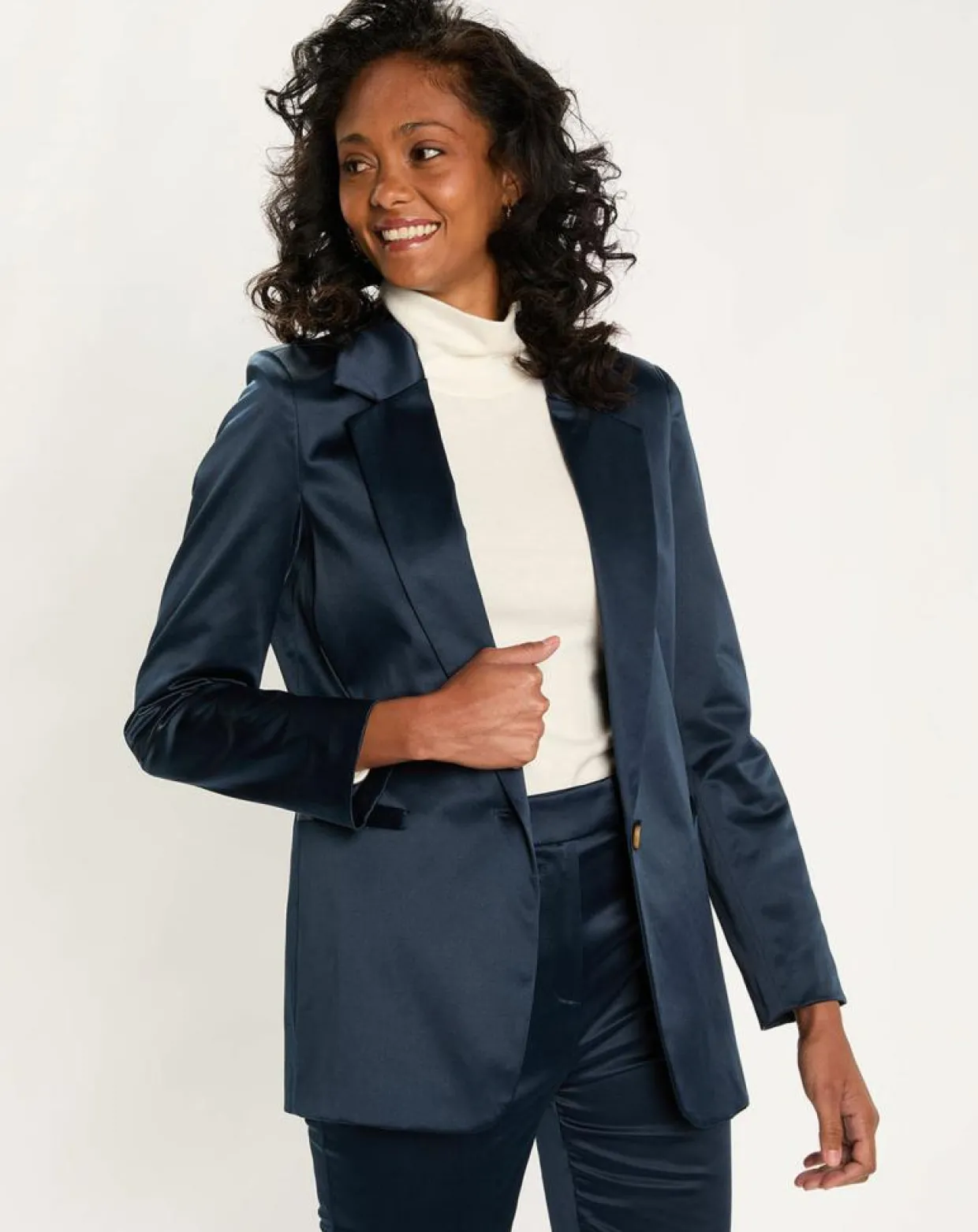 Femme Lauren Vidal Vestes, Blousons^Veste de costume en Satin Moon nuit