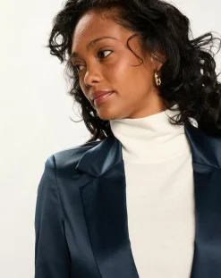 Femme Lauren Vidal Vestes, Blousons^Veste de costume en Satin Moon nuit